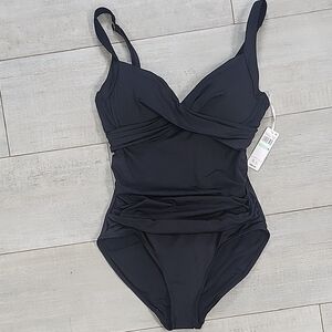 Anne Cole Elegant Black One-Piece Swimsuit
